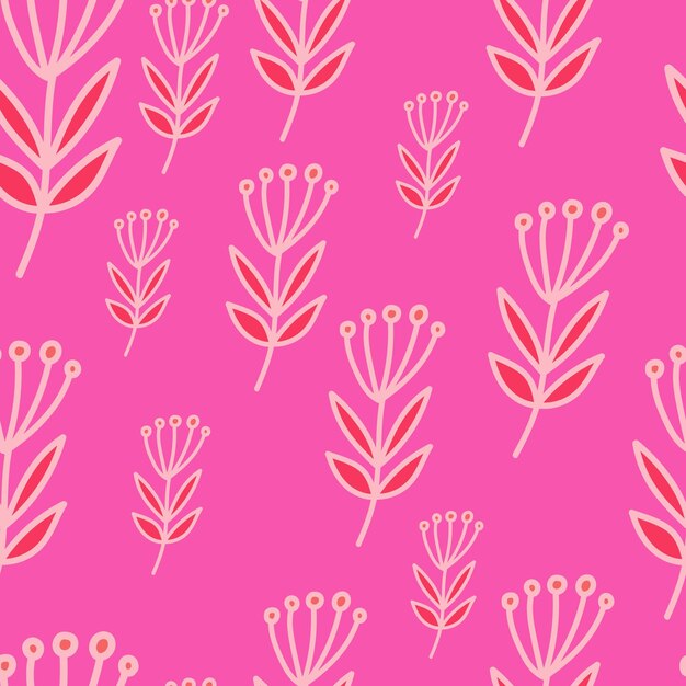 Patrón sin costuras de bayas de bosque simple Fondo de pantalla floral lindo dibujado a mano