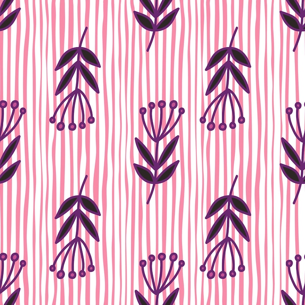 Patrón sin costuras de bayas de bosque simple Fondo de pantalla floral lindo dibujado a mano