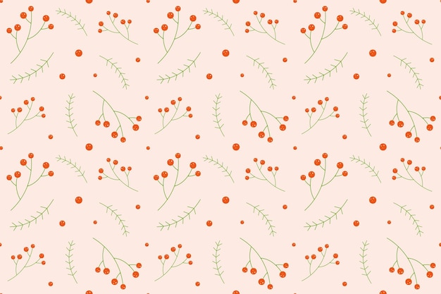 Patrón sin costuras con bayas en un fondo beige claro telón de fondo floral de primavera