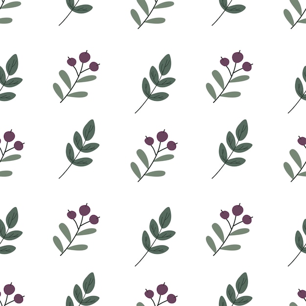 Patrón sin costuras de las bayas Ilustración vectorial de color sencillo