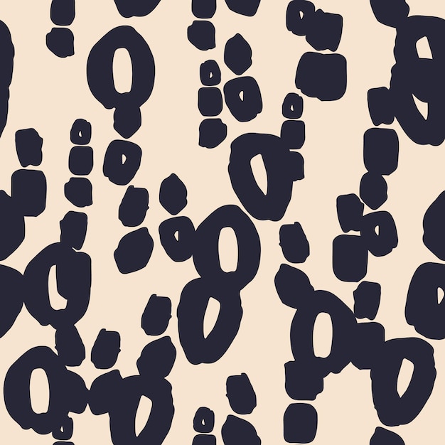 Patrón sin costuras beige con diferentes formas oscuras Estilo moderno de moda Impresión de fondo vectorial