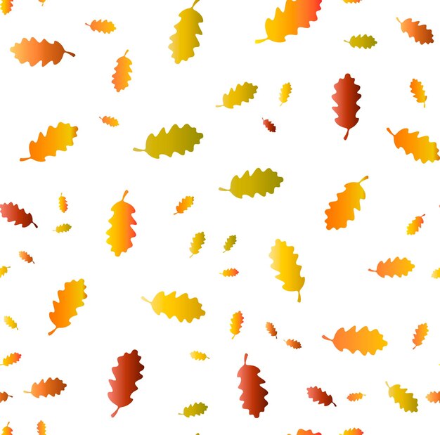 Patrón sin costuras con bellotas y hojas de roble otoñales en naranja, beige, marrón y amarillo. Perfecto para fondo de pantalla.