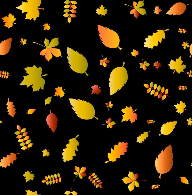 Patrón sin costuras con bellotas y hojas de roble otoñales en naranja, beige, marrón y amarillo. Perfecto para fondo de pantalla.