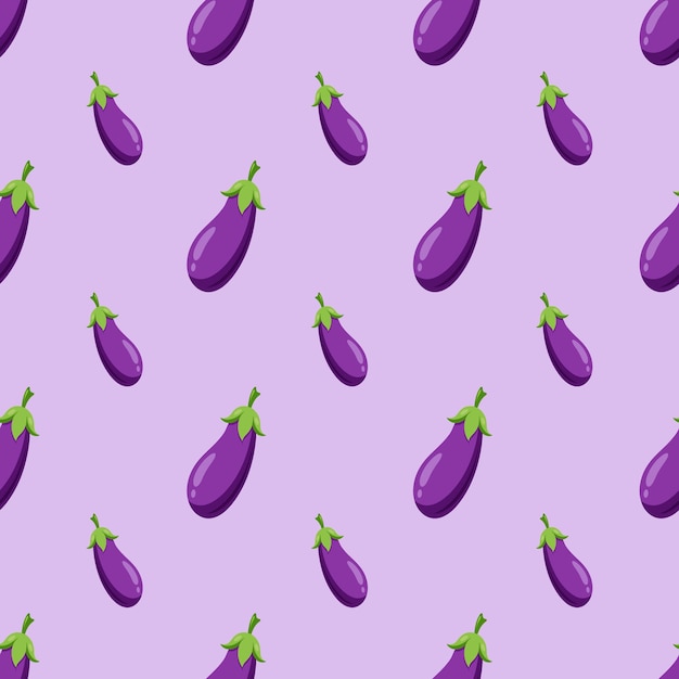 Patrón sin costuras con berenjenas púrpuras Ilustración vectorial