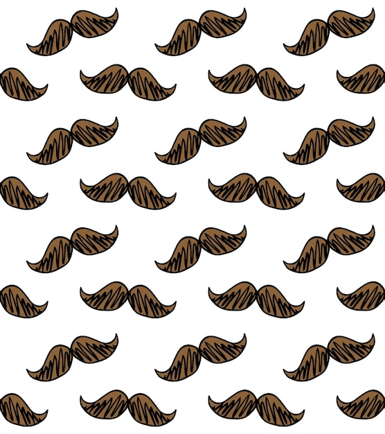 un patrón sin costuras con un bigote en un fondo blanco