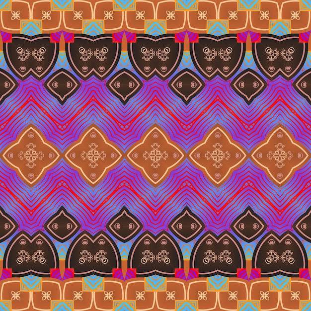 Patrón sin costuras boho étnico Ornamento tradicional Patrón tribal Motivo popular Relación textil