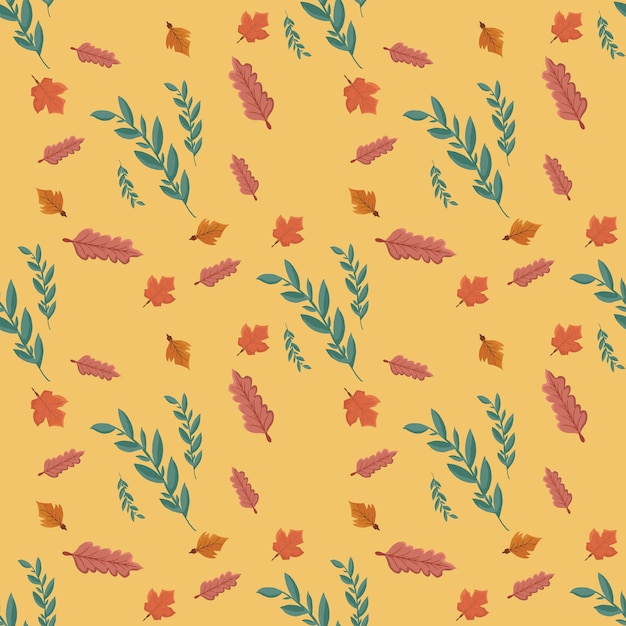 Patrón sin costuras Borde de hoja de otoño Papel de regalo y álbum de recortes Ilustración vectorial