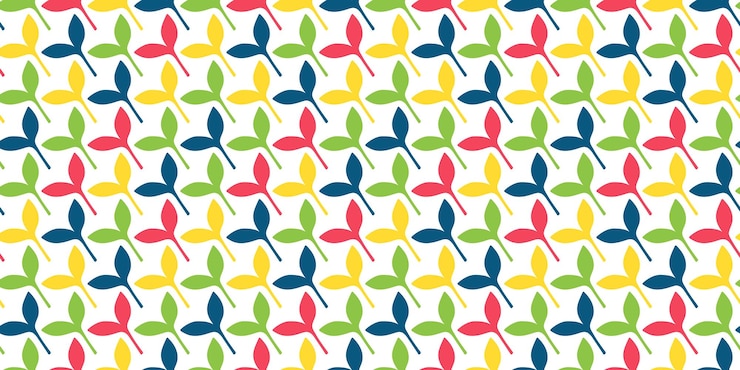 Patrón sin costuras brillante con hojas de primavera dibujadas a mano diseño de follaje de verano con elementos coloridos