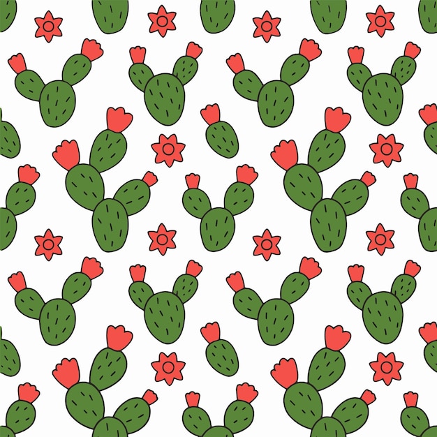 El patrón sin costuras del cactus y la flor