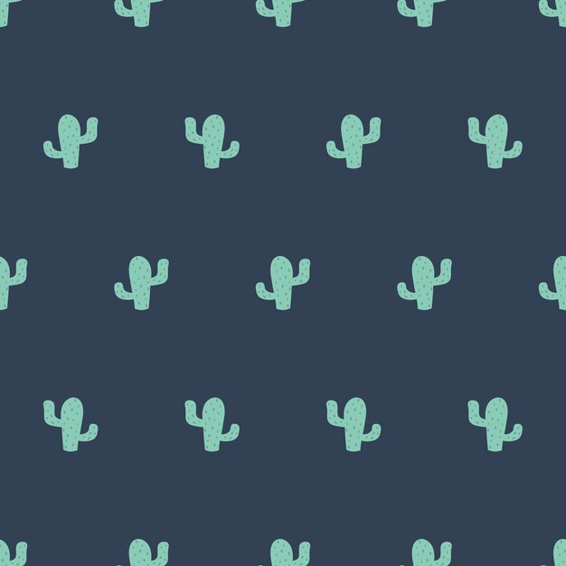 Patrón sin costuras de cactus Niño fondo gris verde Ropa masculina Diseño de tela de cactus mexicano Repetir vector