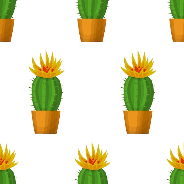 Patrón sin costuras de cactus vectoriales