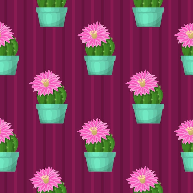 Patrón sin costuras con cactus