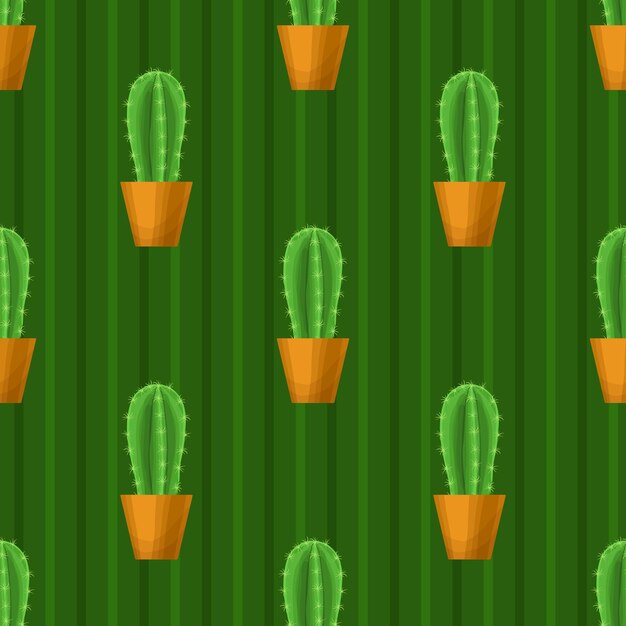 Patrón sin costuras con cactus