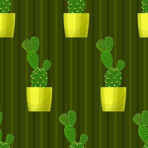 Patrón sin costuras con cactus