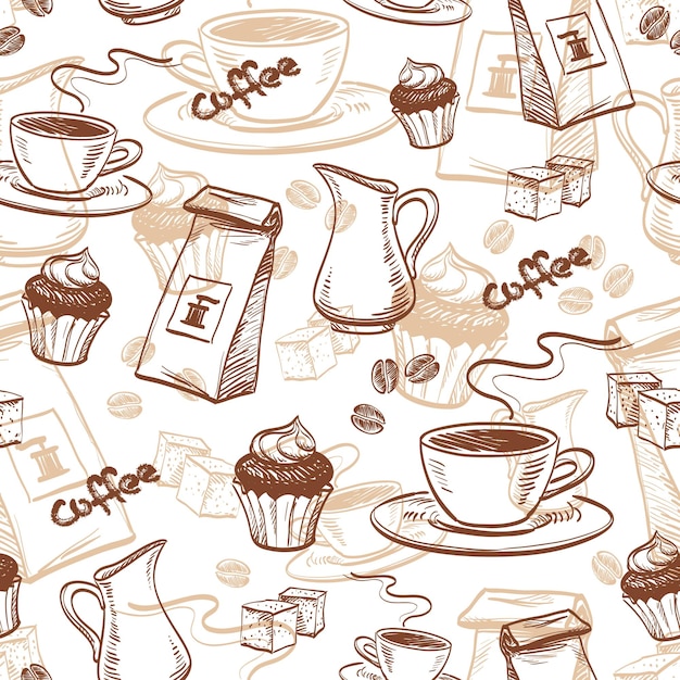 Patrón sin costuras de café