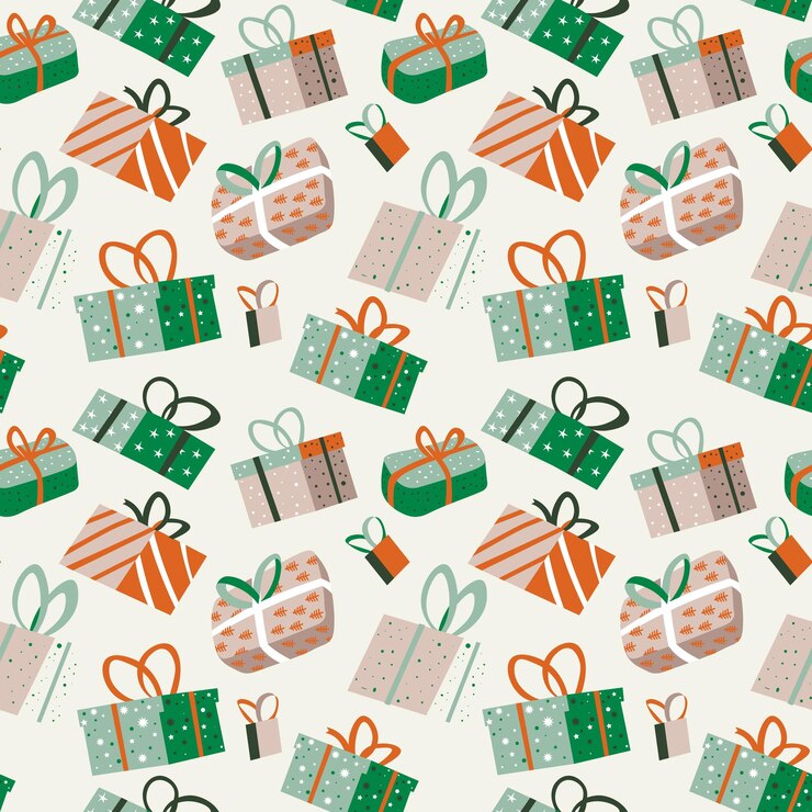 Vector el patrón sin costuras de la caja de regalos de vacaciones