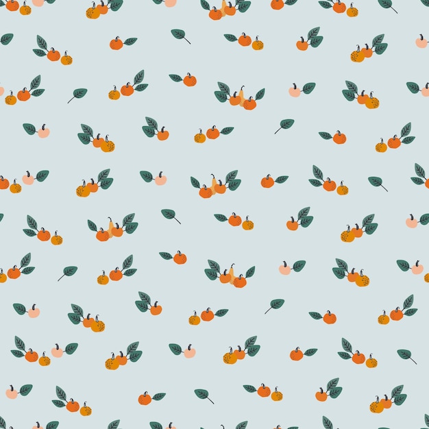 Patrón sin costuras con calabazas y hojas sobre fondo azul concepto del Día de Acción de Gracias Para papel de embalaje y otros proyectos de diseño