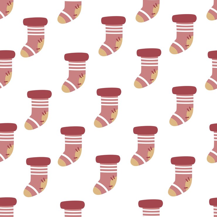Vector patrón sin costuras con calcetines de navidad textura para un papel de regalo textura vectorial
