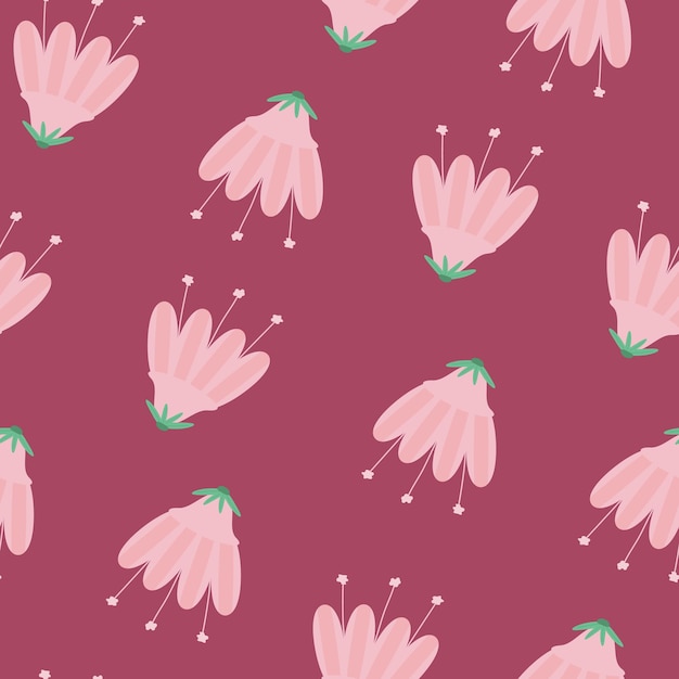 Patrón sin costuras con capullos de flores rosas sobre un fondo de bardo en vector