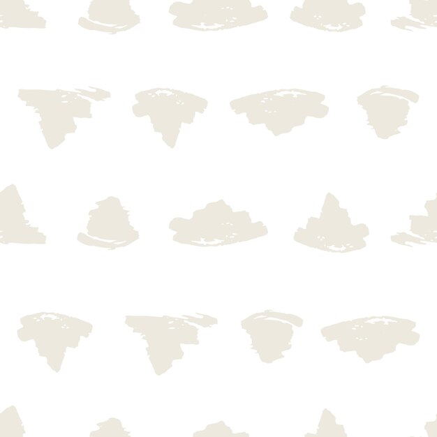 Patrón sin costuras con caracteres decorativos caprichosos dibujados a mano. Elementos de diseño gráfico geométrico aleatorio. Papel pintado del libro de recuerdos. Textura de trazos de pincel. ilustración vectorial
