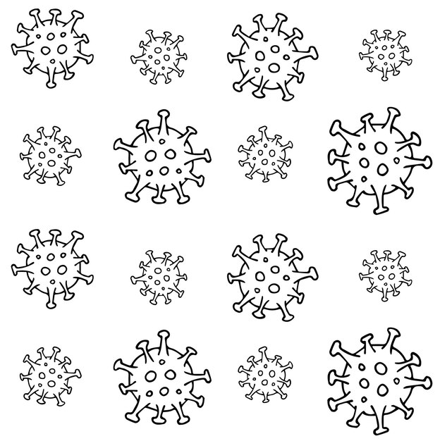 Patrón sin costuras de células de bacterias coronavirus