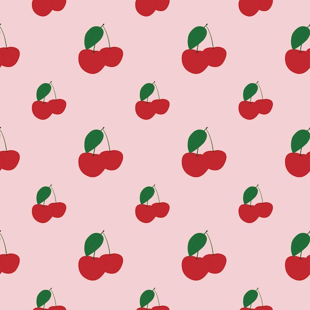 Patrón sin costuras con cerezas Ilustración vectorial