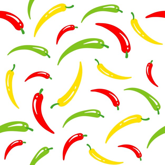 Patrón sin costuras con chiles ilustración vectorial EPS 10