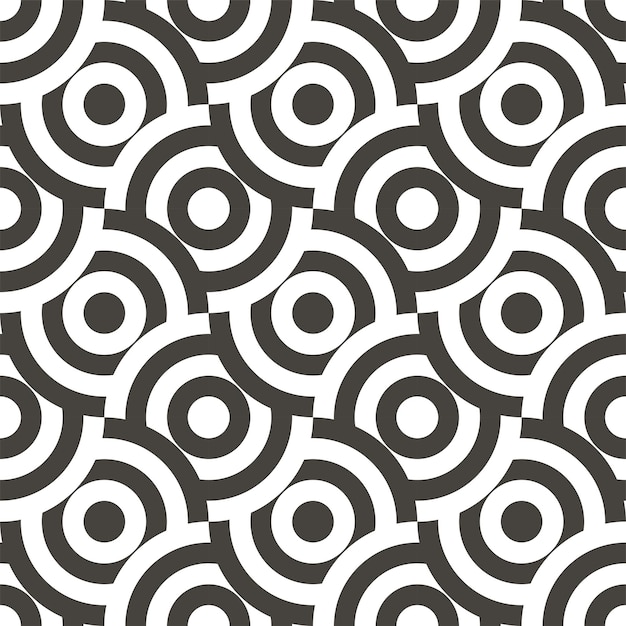 Vector un patrón sin costuras para círculos en blanco y negro.