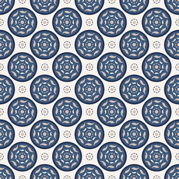 Patrón sin costuras de círculos geométricos azules