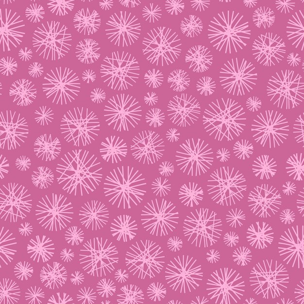 Patrón sin costuras con círculos lineales sobre un fondo rosa en vector