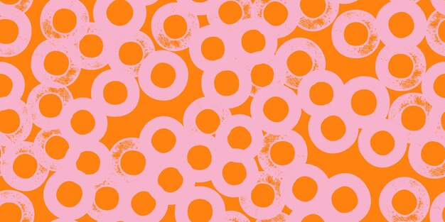 Patrón sin costuras con círculos rosados con textura redondas formas vectoriales diseño de impresión de fondo