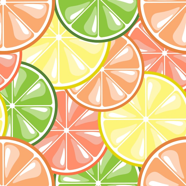 Patrón sin costuras de cítricos Limones, naranjas, limas y pomelos de colores pastel