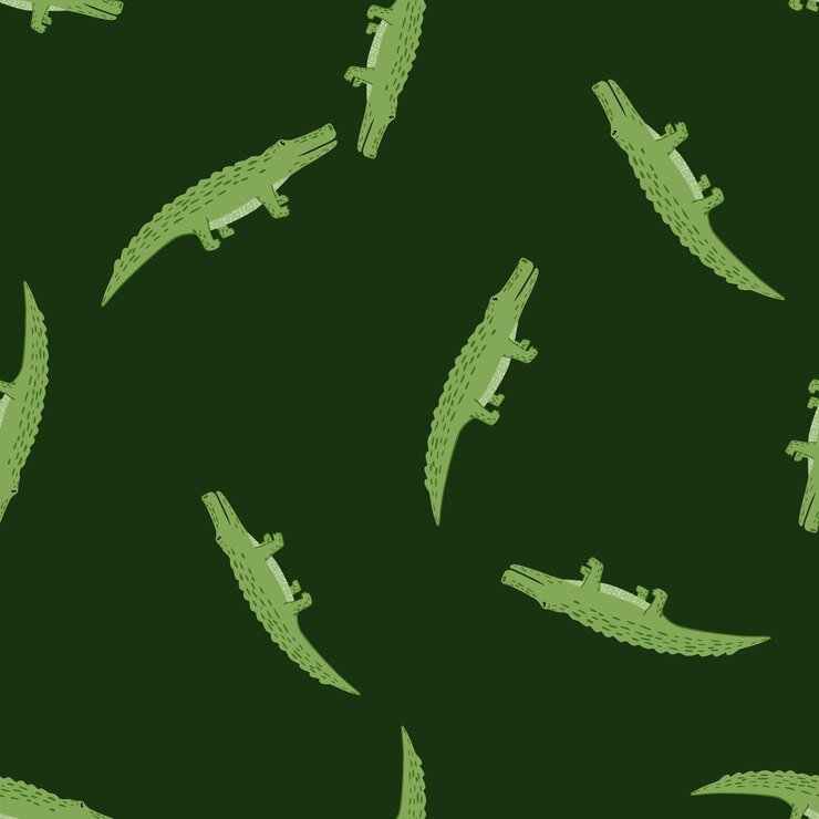 Vector patrón sin costuras de cocodrilos lindos. fondo de animales divertidos. ilustración vectorial
