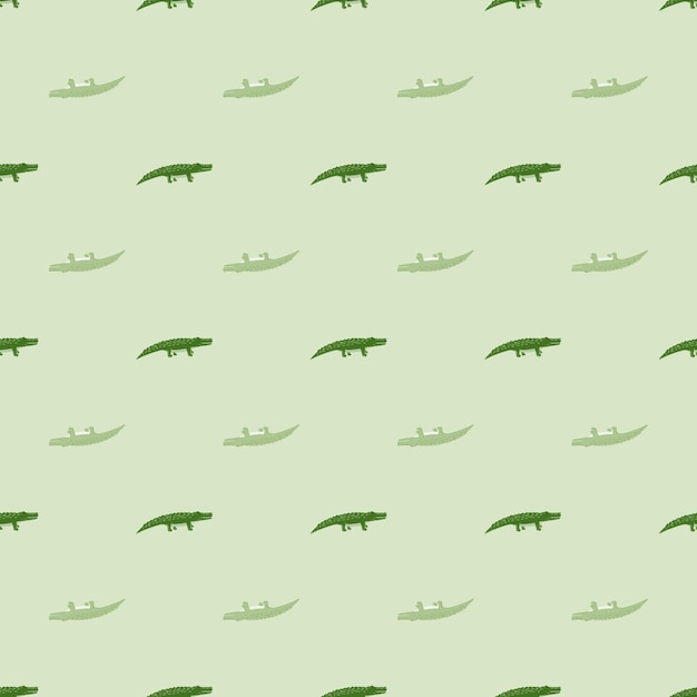 Patrón sin costuras de cocodrilos lindos Fondo de animales divertidos Textura repetida en estilo garabato para tela Papel de envolver Papel tapiz Tejido Ilustración vectorial