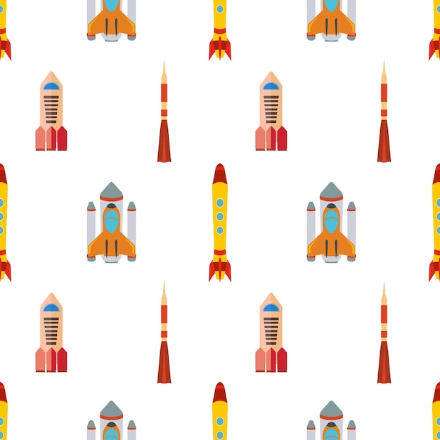 Patrón sin costuras con cohete espacial Vector illustrationxA