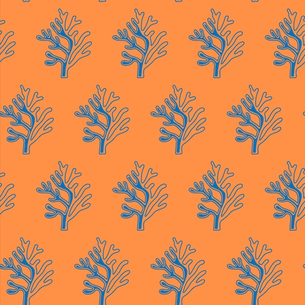 El patrón sin costuras de color vectorial brillante con algas marinas