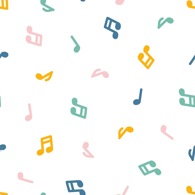 Patrón sin costuras con coloridas notas musicales