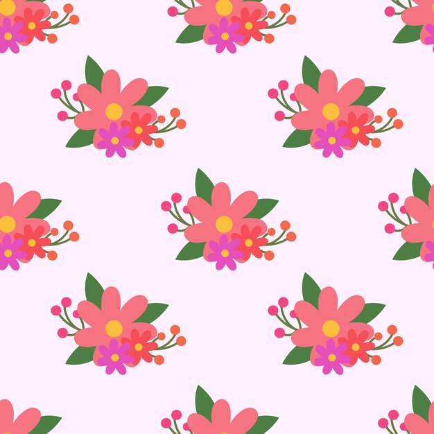 Patrón sin costuras con composición floral Fondo floral de primavera y verano