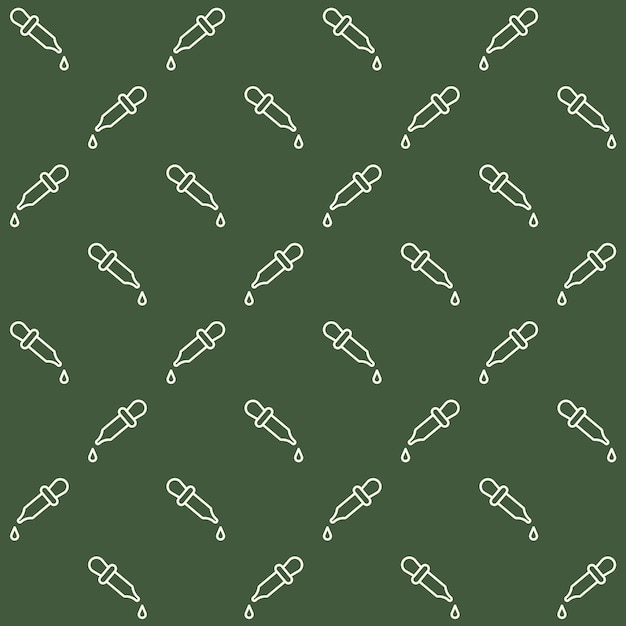 Patrón sin costuras de contorno de pipeta vectorial minimalista