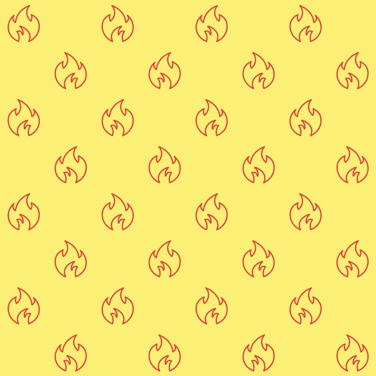 Vector patrón sin costuras del contorno vectorial de las llamas