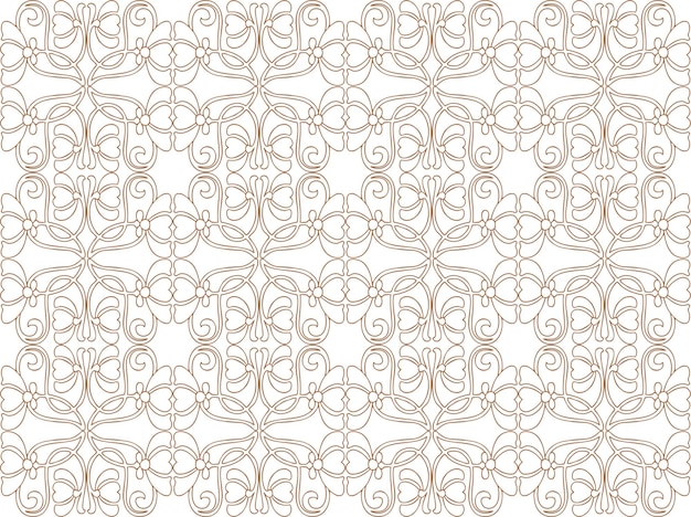 Patrón sin costuras de contornos decorativos florales elementos de diseño vintage papel de fondo vectorial