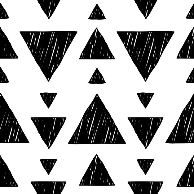 Patrón sin costuras de contraste hecho a mano. Papel tapiz monocromático infantil para tarjetas de cumpleaños, pañales para bebés, publicidad de fiestas escolares, carteles de venta de tiendas, papel de regalo para las fiestas, textiles, bolsas de impresión, etc.