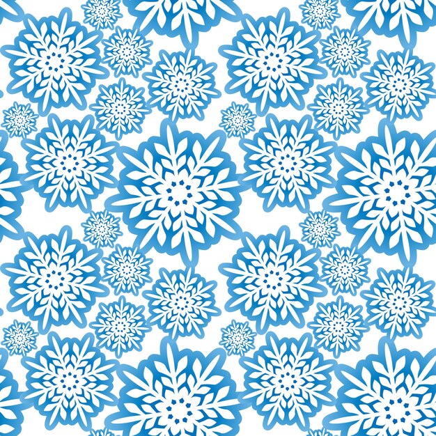 Patrón sin costuras de copo de nieve Patrón de nieve con copos de nieve Fondo festivo de Navidad y año nuevo Ilustración de stock vectorial de invierno