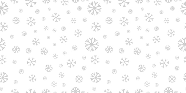 Patrón sin costuras de copo de nieve sobre fondo blanco Patrón vectorial sin costuras con copo de Nieve gris