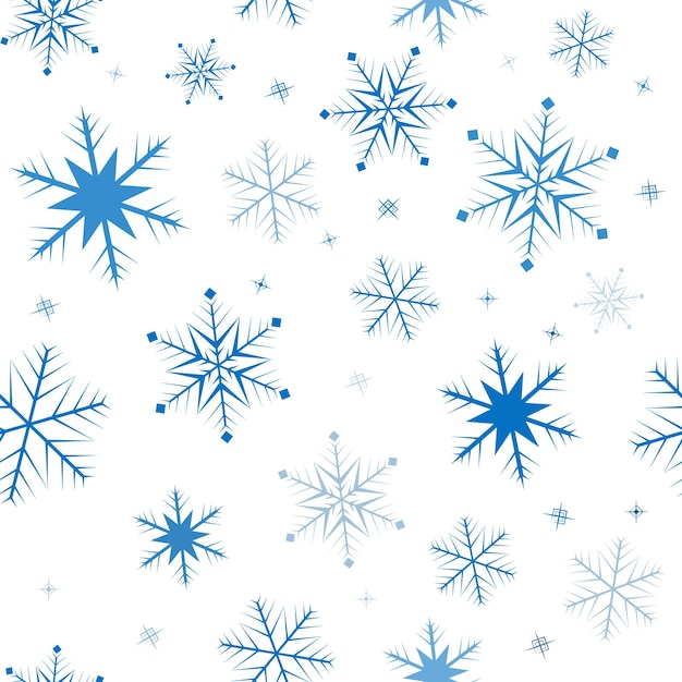 patrón sin costuras con copos de nieve azules sobre un fondo blanco Utilizar para la decoración de las vacaciones de invierno