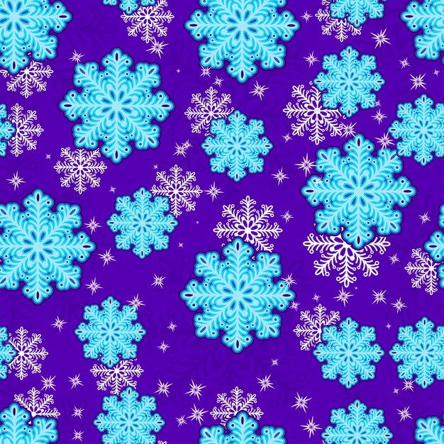 patrón sin costuras de copos de nieve azules