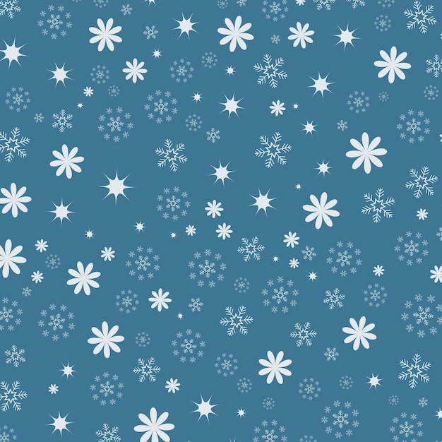 El patrón sin costuras de copos de nieve Decoración de fondo de copo de nieve vectorial para Navidad