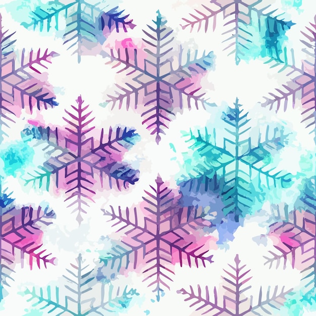 Patrón sin costuras copos de nieve de navidad patrón de fondo de acuarela colección newyear