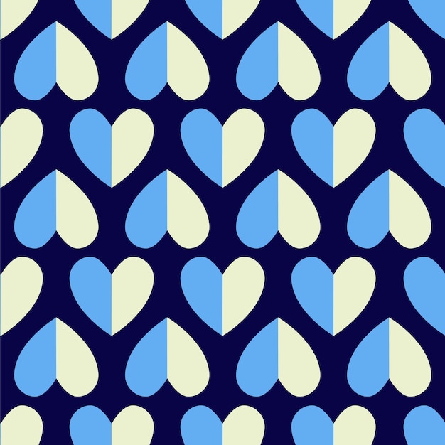 Patrón sin costuras con corazones azules y beige