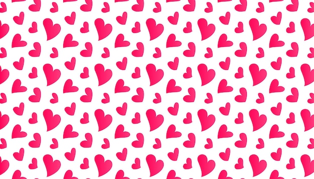 Patrón sin costuras con corazones dibujados a mano Fondo del día de San Valentín